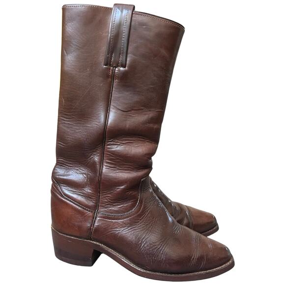 Vintage Brown Leather Roper Cowboy Boots w/ D. Mackay Cedar Shoe Trees Men’s 7 main image 6